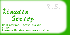 klaudia stritz business card